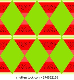 Bright background with watermelon. Vector