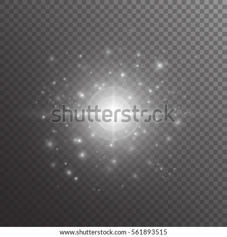 Bright background with winter lights. Shine bright on a transparent backdrop.