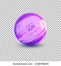 Bright ball, banner vector.Strip paint .Roller brushes with paint for text . Realistic balloon for labels, adver.	