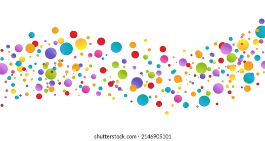 Bright Ball Border And White Background, Vector Illustration