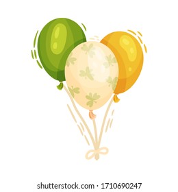 Bright Balloon Bunch as Feast of Saint Patrick Symbol Vector Illustration
