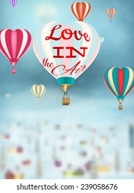 Bright balloon flying over Village. EPS 10 vector file included