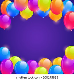 Bright Balloon Frame Background with Copy Space in the Middle