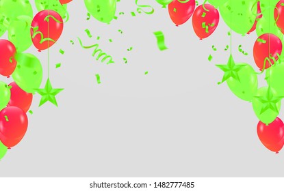 Bright balloons Time for party generated image for cards, gifts, invitations sales, web design