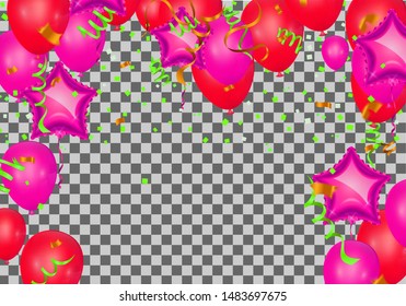 Bright balloons Time for party generated image for cards, gifts, invitations sales, web design