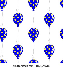 Bright balloons, vector seamless pattern