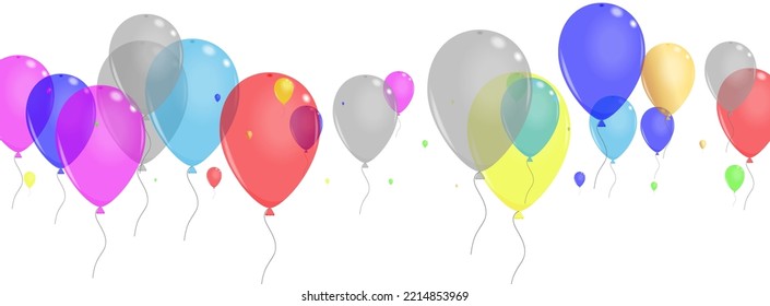 Bright Baloon Background White Vector. Festival Symbol Card. Colored Celebration.  Balloon Latex Template.