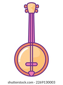 bright banjo design over white