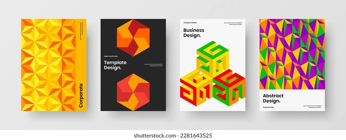 Banner brillante composición del concepto de diseño vectorial A4. Colección de diseño postal de azulejos geométricos premium.