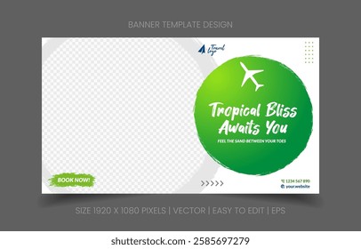 bright banner abstract background vacation agency promotion with image replacement easy to edit perfect for travel marketing