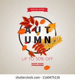 Bright banner for autumn sale