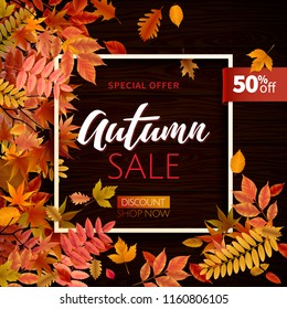 Bright banner for autumn sale