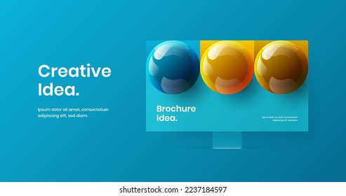 Bright banner design vector illustration. Simple computer display mockup website template.