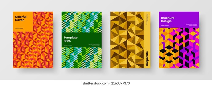 Colección de diseño vectorial de diseño de banner brillante. Conjunto de plantillas de plantillas de identidad de empresa de hexágonos geométricos minimalistas.