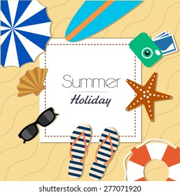 bright banner, elements of summer holiday style.