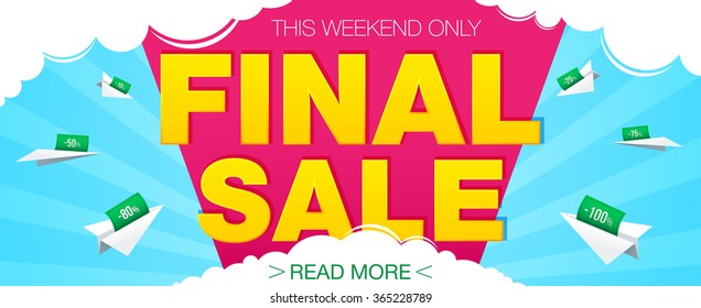 Bright banner for Final sale and discounts. 