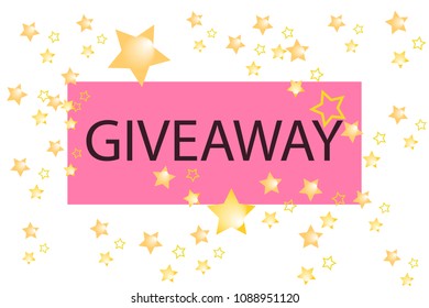 bright banner with gold stars on a pink background giveaway