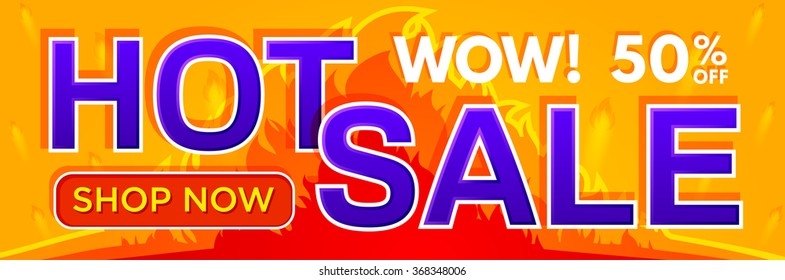 Bright banner for hot sale and discounts.