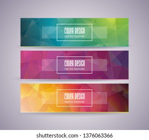Bright banner set with abstract polygonal design.
