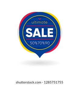 Bright banner with ultimate sale writing and big discounts offer