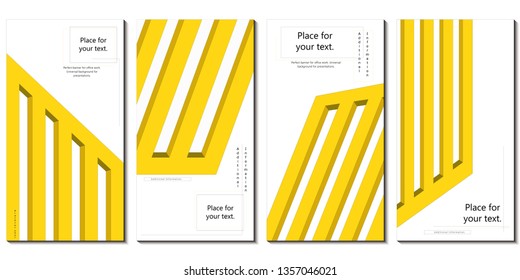 Bright banner. Universal template for your presentation. Generator of business ideas. Vector abstract design.