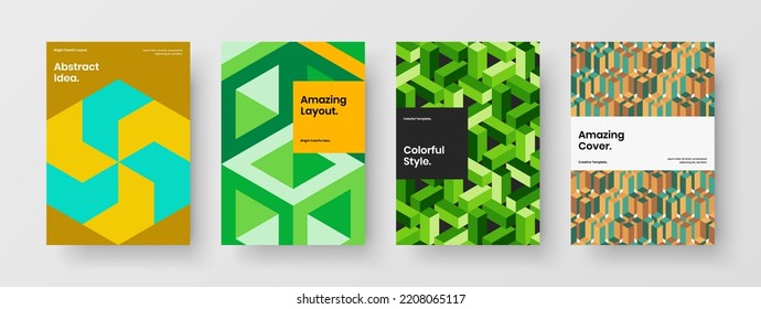Helles Vektordesign-Layoutpaket für Banner. Erstaunliche geometrische Formen Firmenidentitätstablensammlung.