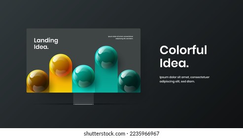 Bright banner vector design layout. Minimalistic computer monitor mockup web project concept.