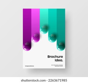 Bright banner vector design template. Multicolored realistic balls corporate cover concept.