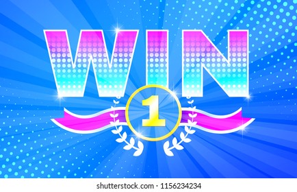 Bright banner winner theme. Including ribbon, stars and medal.Used a clipping mask.