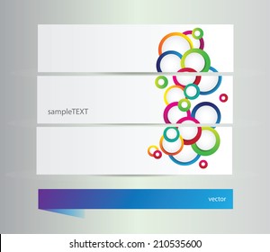 Bright banners with circles - vector