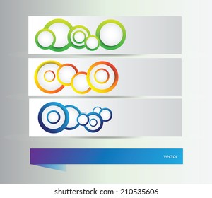 Bright banners with circles - vector