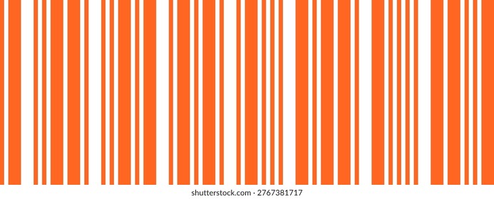 Bright barcode vector pattern. Alternating thin and thick colorful lines. Seamless repeating background for print materials, banners and digital layouts.
