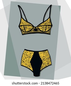 Un bañador brillante con un fondo abstracto. Para postales, afiches, invitaciones y tarjetas de visita. Ilustración vectorial. Afiche de verano.