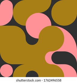 Bright bauhaus background with geometric shapes, fashion minimal pattern is style of 80s, modern graphic design, swiss pattern. Vector illustration