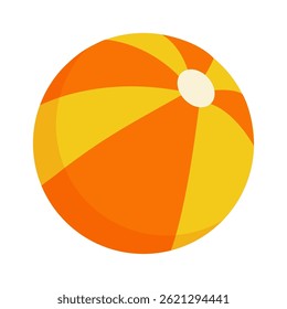 Bright beach ball ready for fun in the sun during a summer day at the beach