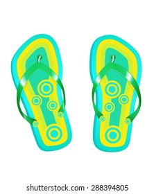 Bright beach shoes.Summer background