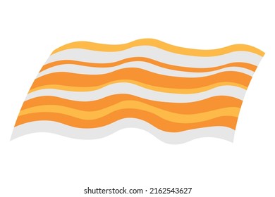 Bright beach towel. Doodle flat clipart. All objects are repainted.