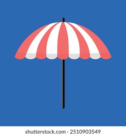 Bright beach umbrella vector illustration perfect for summer designs, branding, and vacation-themed projects. High-quality, scalable art that adds a vibrant, tropical touch to any creative work.