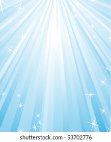 Bright beams of blue light making the way from above