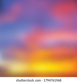 Bright beautiful background, a combination of color gradients and spots, imitation of a sunset sky. Excellent as a background for the production of any printed product, advertising, or other design.