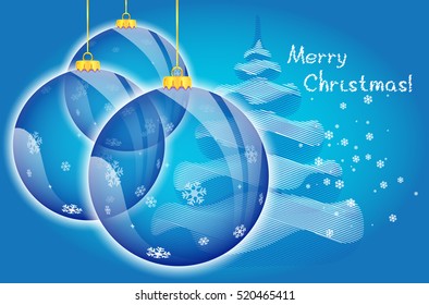 bright and beautiful blue Christmas ball Happy New Year