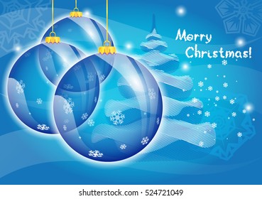 bright and beautiful blue Christmas ball Happy New Year