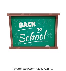 bright beautiful cartoon color chalkboard for school on white background return to school