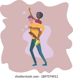 bright beautiful color cartoon card valentine's day illustration