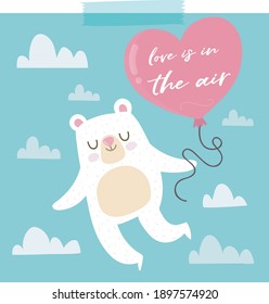 bright beautiful color cartoon card valentine's day illustration