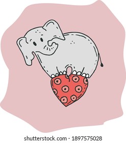 bright beautiful color cartoon card valentine's day illustration