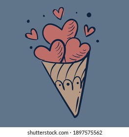 bright beautiful color cartoon card valentine's day illustration