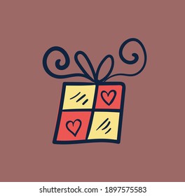 bright beautiful color cartoon card valentine's day illustration
