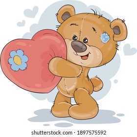 Vector Illustration Teddy Bear Hides Behind Stock Vector (Royalty Free ...