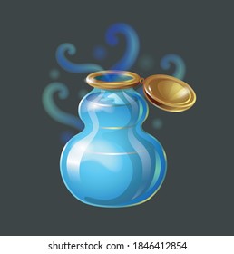 
bright beautiful color magic potion illustration for game icon